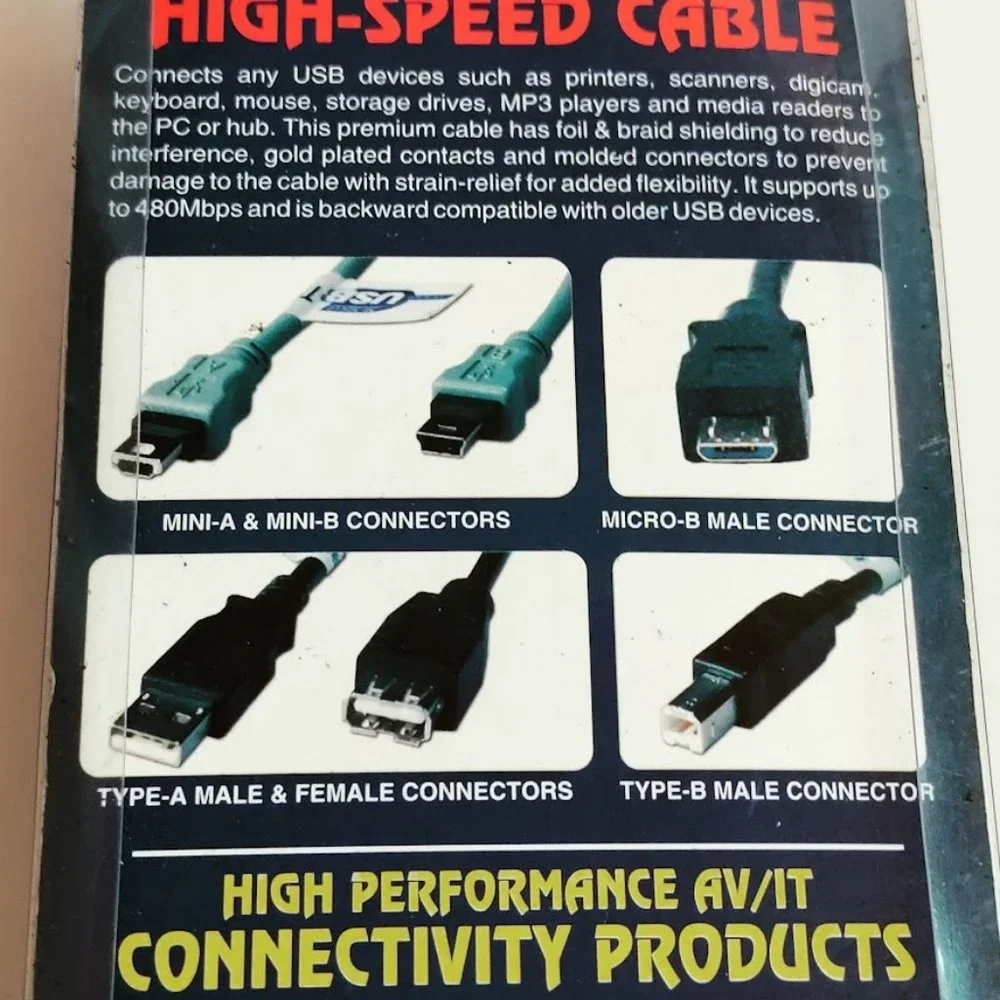 USB 2.0 6ft High Speed Cable QVS Premium